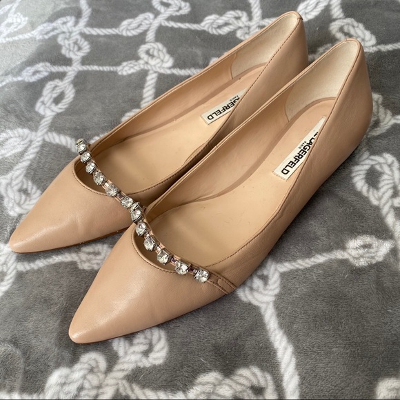 Karl Lagerfeld Shoes - Karl Lagerfeld pointed toe nude flats size 9.5